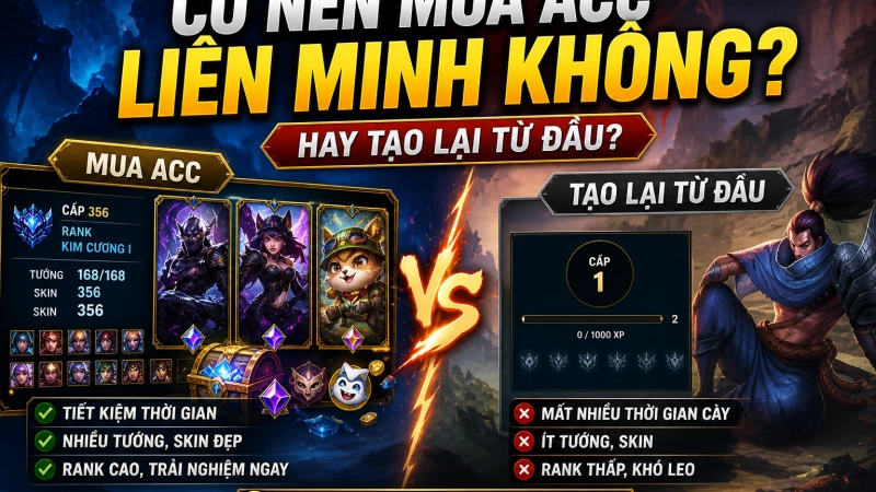 Có nên mua acc Liên Minh không? Hay tạo lại từ đầu?