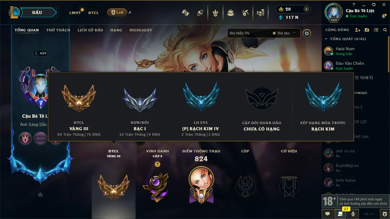 Yasuo Long Kiếm Tí Nị
Arcane Jinx Đột Phá - Acc Đấu Trường Chân Lý #14882